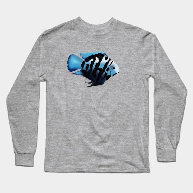 Polar Blue Cichlid Fish Long Sleeve T-Shirt by dearannabellelee